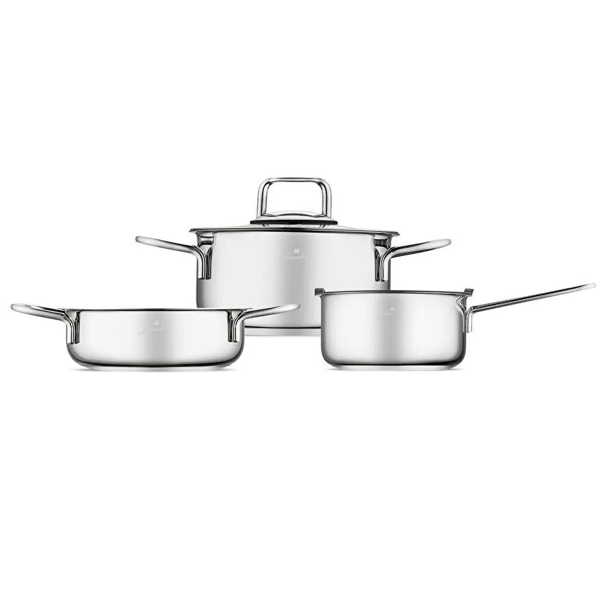 Jumbo New Lyon 5 Parça İndüksiyon Tabanlı Çelik Midi Tencere Set