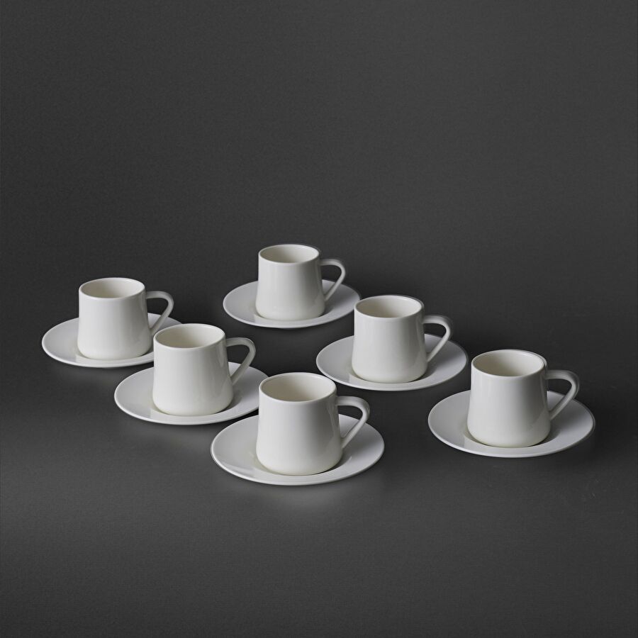 Jumbo Valetta Beyaz 12 Parça 6 Kişilik Fincan Takımı