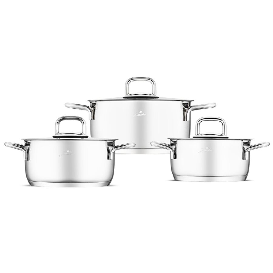 Jumbo Web New Myra 6 Parça İndüksiyon Tabanlı Midi Çelik Tencere Seti
