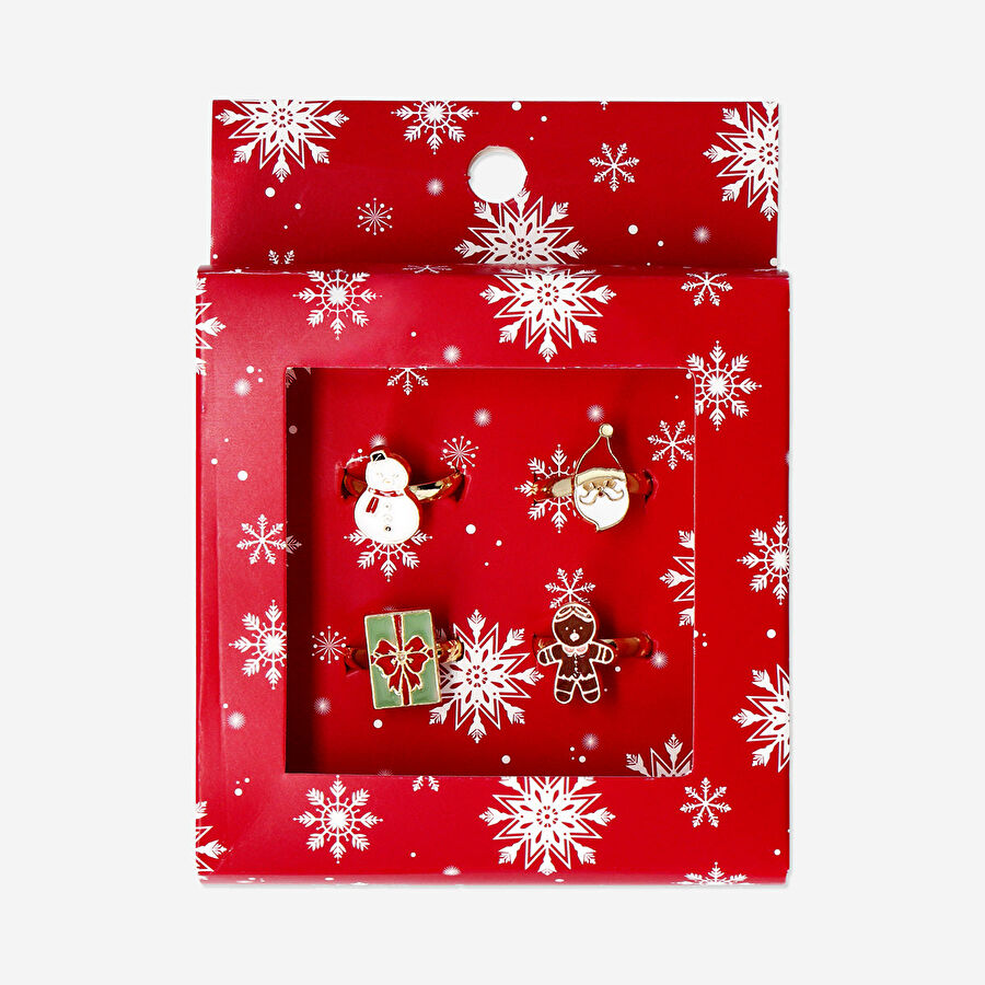 Flying Tiger Copenhagen 4'lü Noel Baba Temalı Yüzük