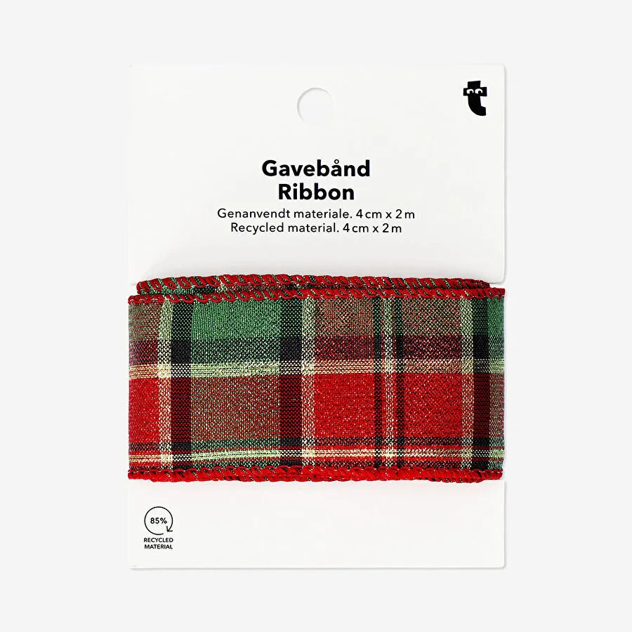 Flying Tiger Copenhagen Kırmızı Ekose Desenli Kurdele