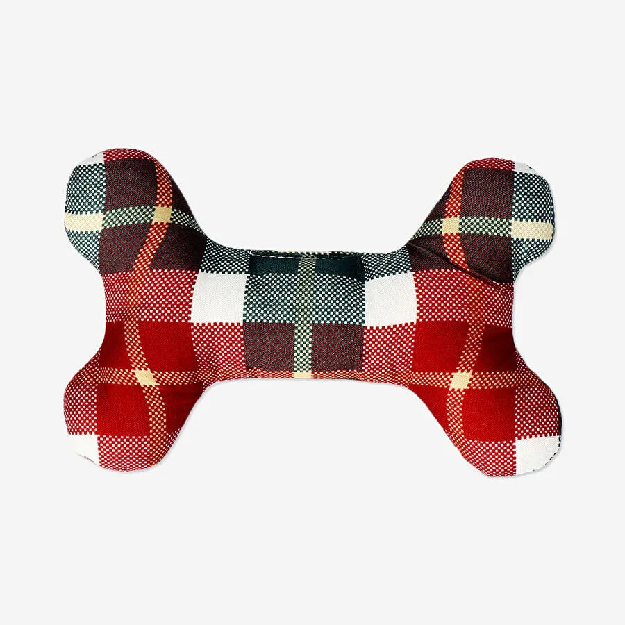 Flying Tiger Copenhagen Ekose Desenli Peluş Köpek Oyuncağı