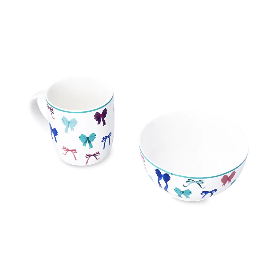 Flying Tiger Copenhagen Fiyonk Desenli Beyaz Kupa Seti