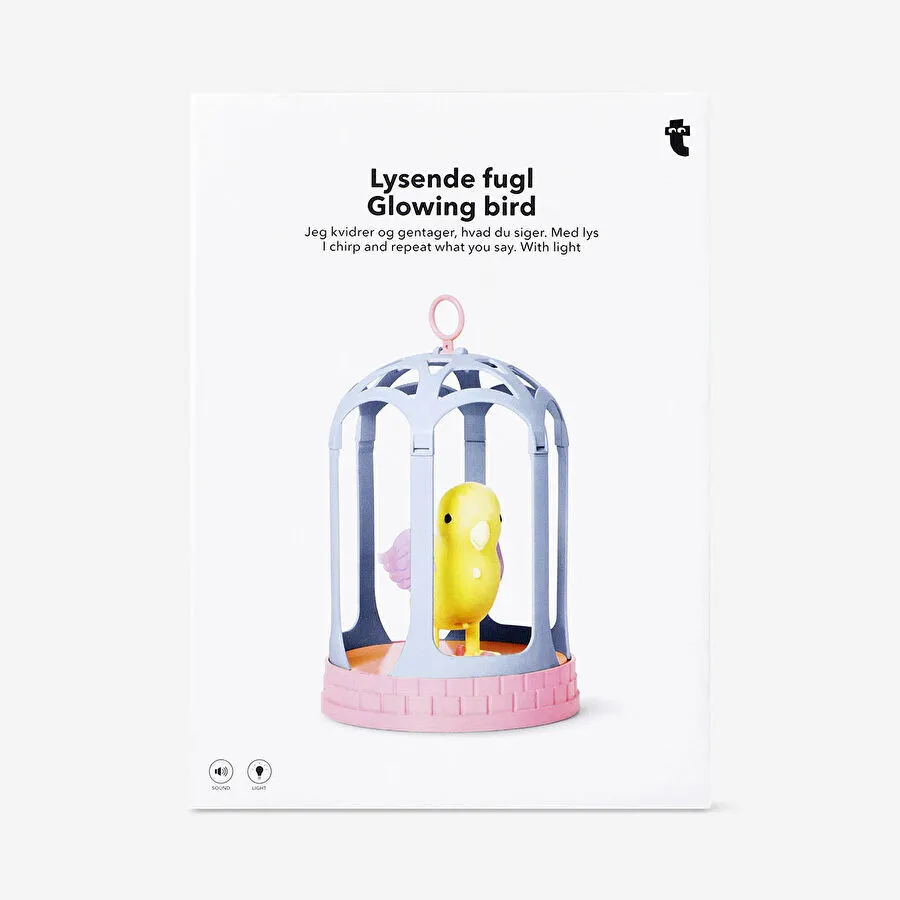 Flying Tiger Copenhagen Kafeste Öten Işıklı Oyuncak Kuş