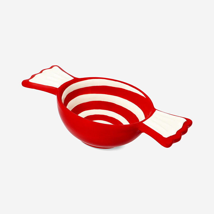 Flying Tiger Copenhagen Kırmızı Beyaz Orta Şeker Şekilli Kase