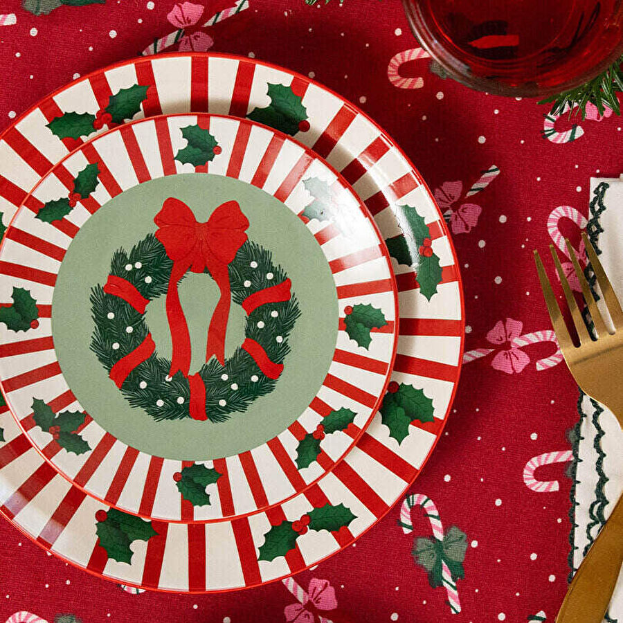 Flying Tiger Copenhagen Yılbaşı Çelengi Desenli Küçük Tabak