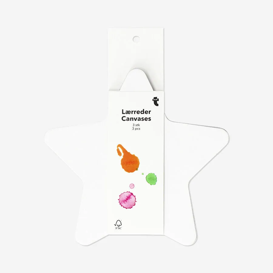 Flying Tiger Copenhagen Yıldız Şeklinde 3'lü Beyaz Kanvas