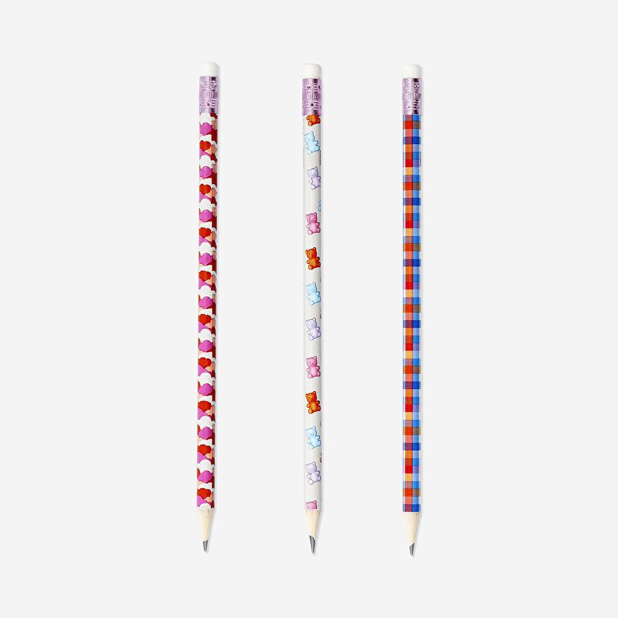 Flying Tiger Copenhagen 3'lü Çok Renkli Kurşun Kalem