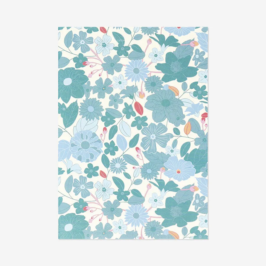 Flying Tiger Copenhagen Mavi Çiçekli A6 Defter