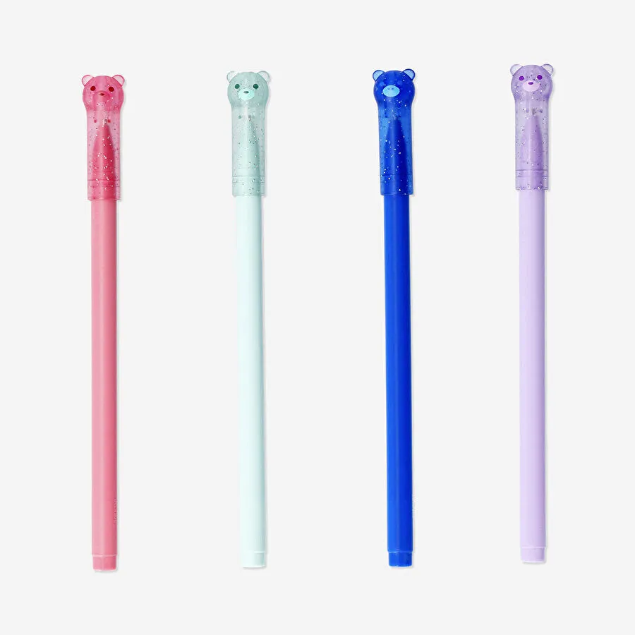 Flying Tiger Copenhagen 4'lü Ayıcık Detaylı Simli Jel Kalem