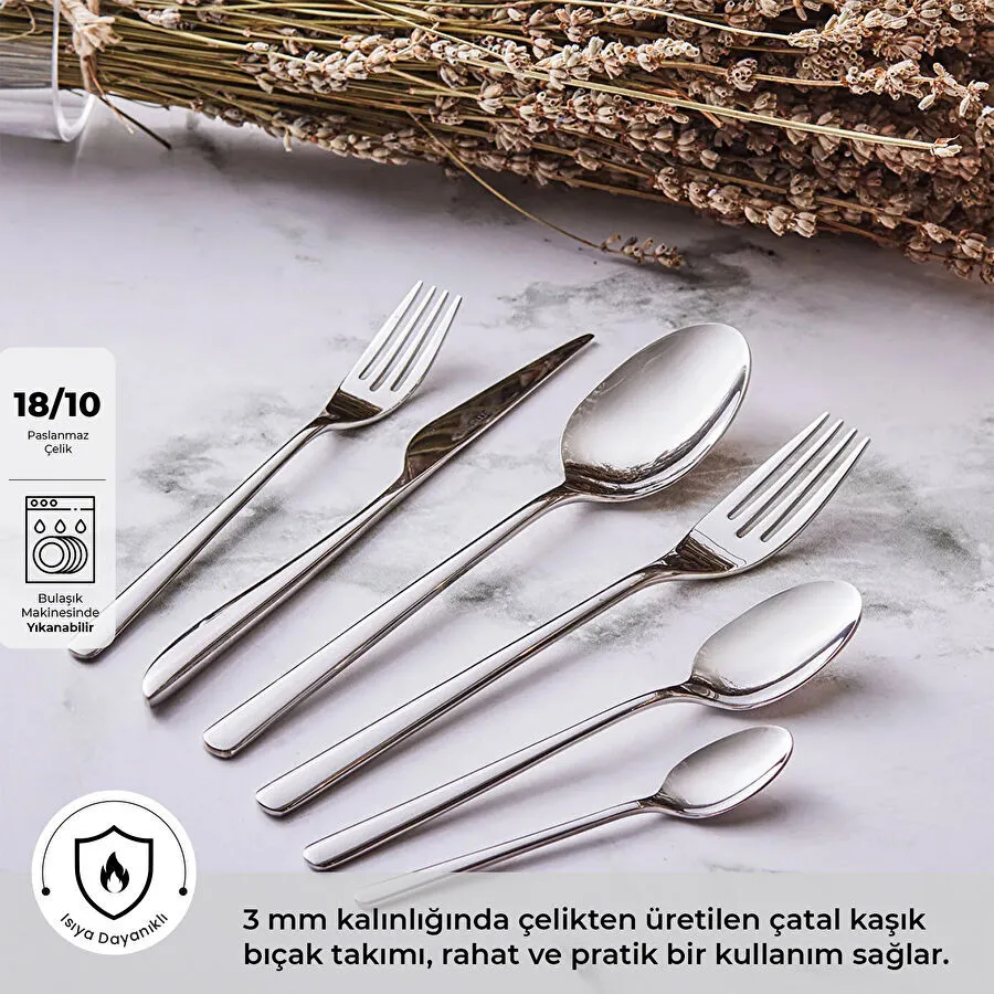Emsan Elegance Bello 84 Parça 12 Kişilik Çatal Kaşık Bıçak Seti Lüks Kutulu