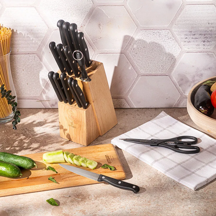 Emsan Universal 15 Parça Standlı Bıçak Seti