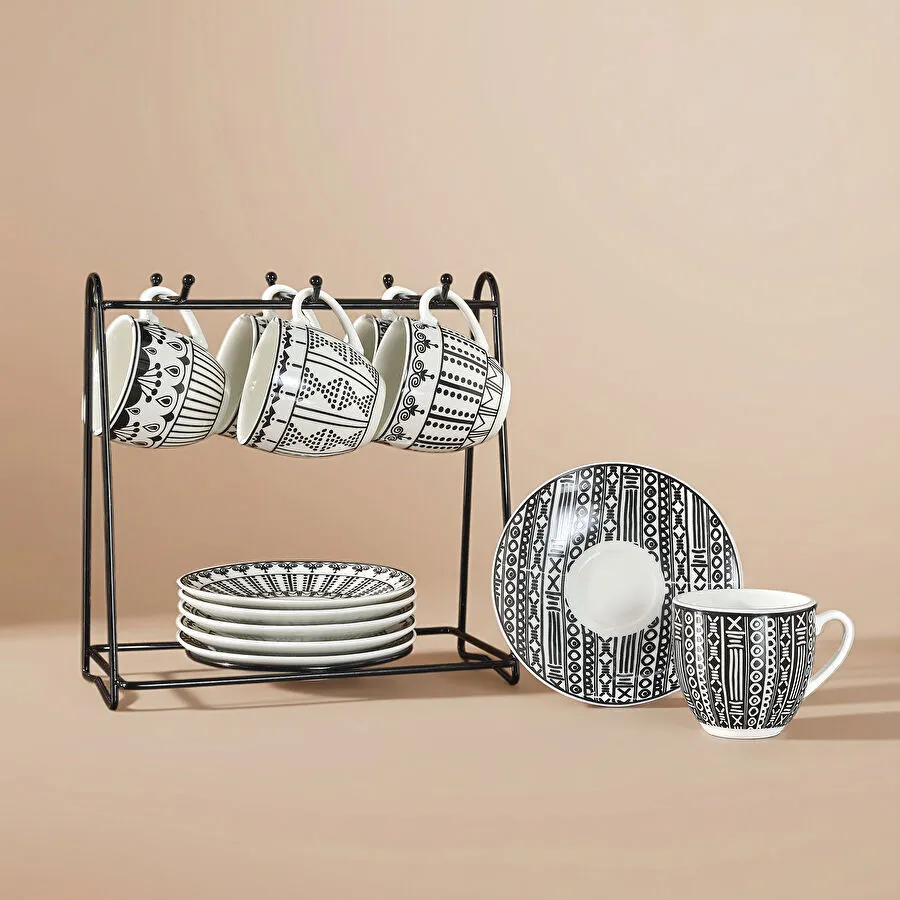 Karaca Altos Metal Standlı 6 Kişilik Kahve Fincan Takımı 90 ml
