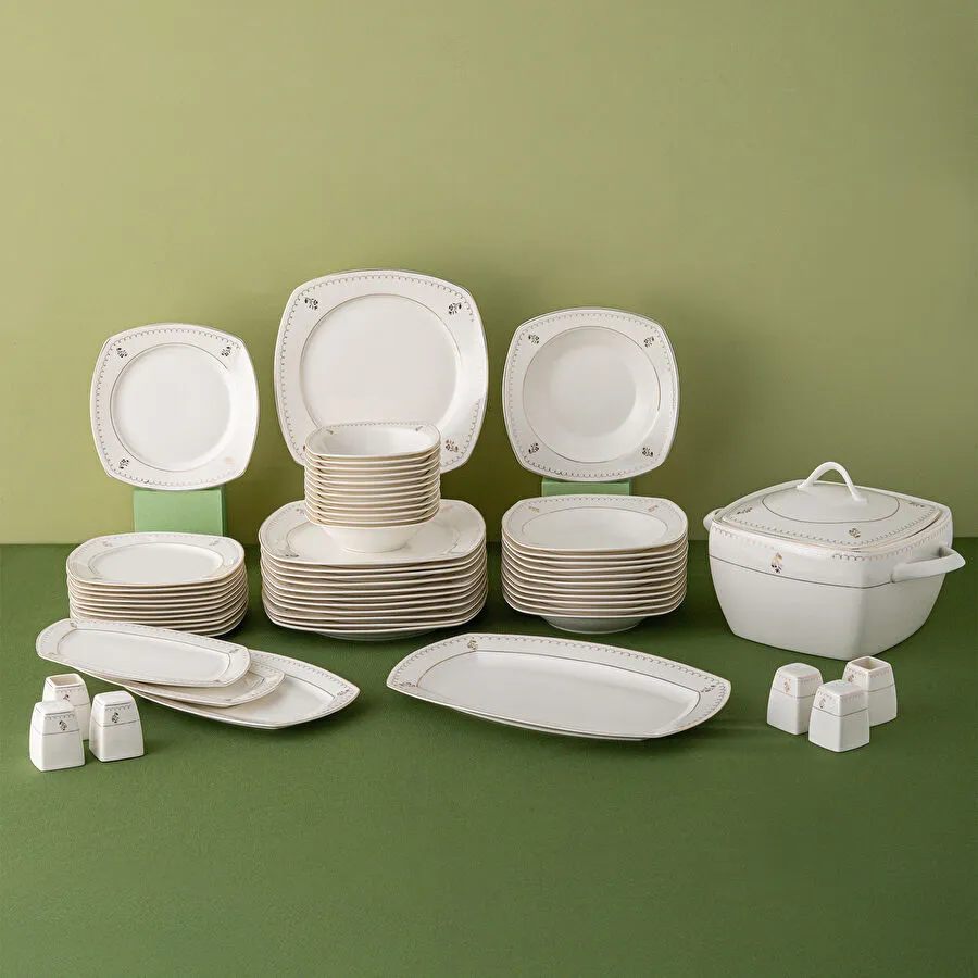 Emsan Belinda 60 Parça Yarım Kare 12 Kişilik Yemek Takımı