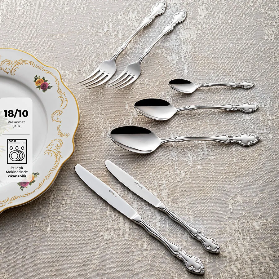 Emsan Royal 84 Parça 12 Kişilik Çatal Kaşık Bıçak Takımı Lüks Kutulu
