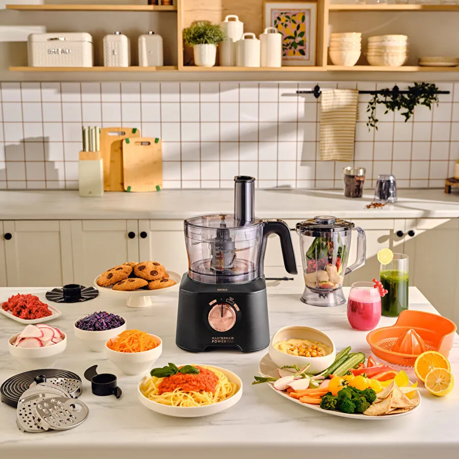 Karaca Mastermaid Power Max 11 in 1 Mutfak Robotu 2500W Black Copper