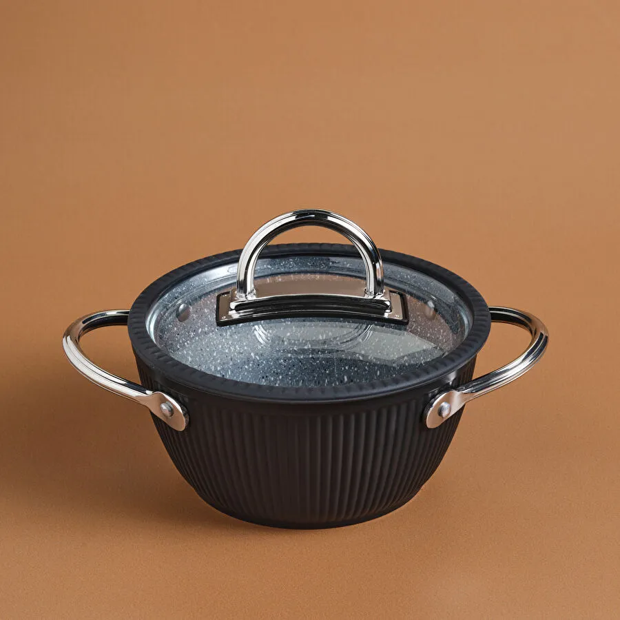 Karaca Biogranit Lopus Tencere 18 Cm Siyah