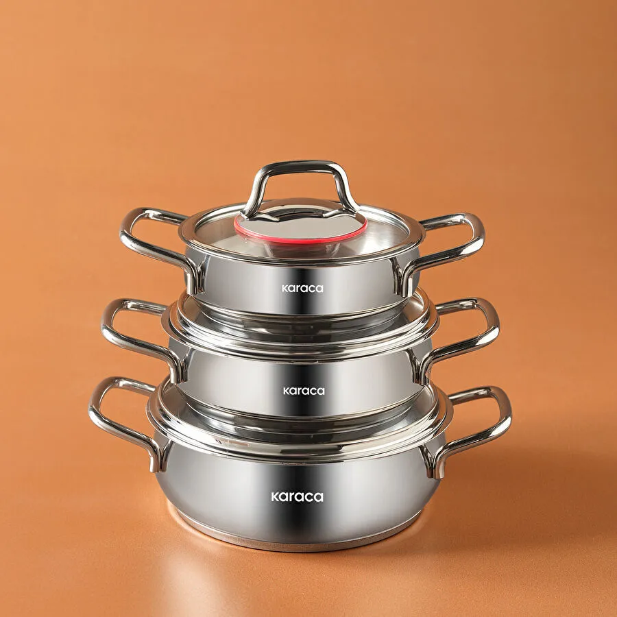 Karaca Emirgan İndüksiyon Tabanlı 6 Parça Çelik Sahan Set