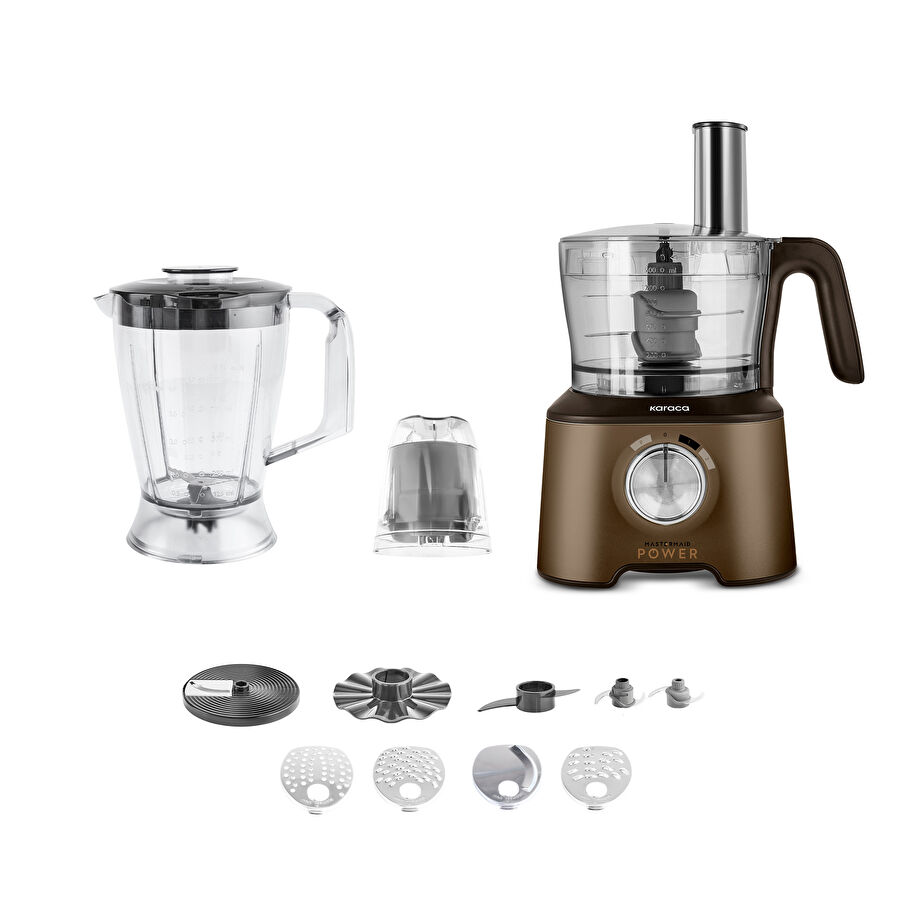 Karaca Mastermaid Power Multifunctional 10 in 1 Mutfak Robotu 2000W Walnut Brown