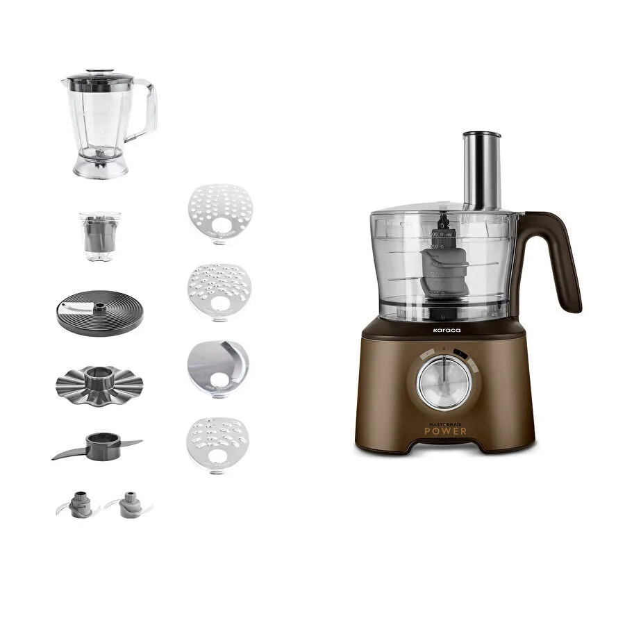 Karaca Mastermaid Power Multifunctional 10 in 1 Mutfak Robotu 2000W Walnut Brown