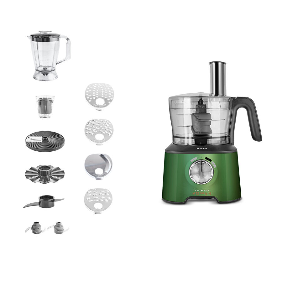 Karaca Mastermaid Power Multifunctional 10 in 1 Mutfak Robotu 2000W Emerald Green