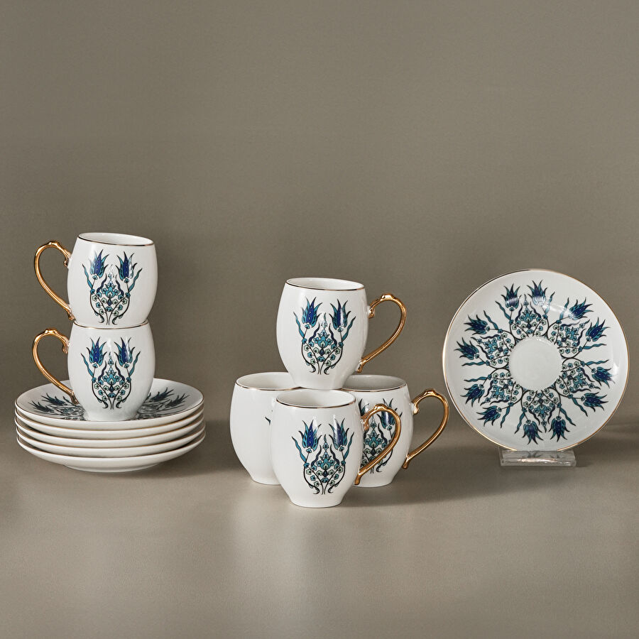 Karaca İznik 6 Kişilik Kahve Fincan Takımı 80 ml