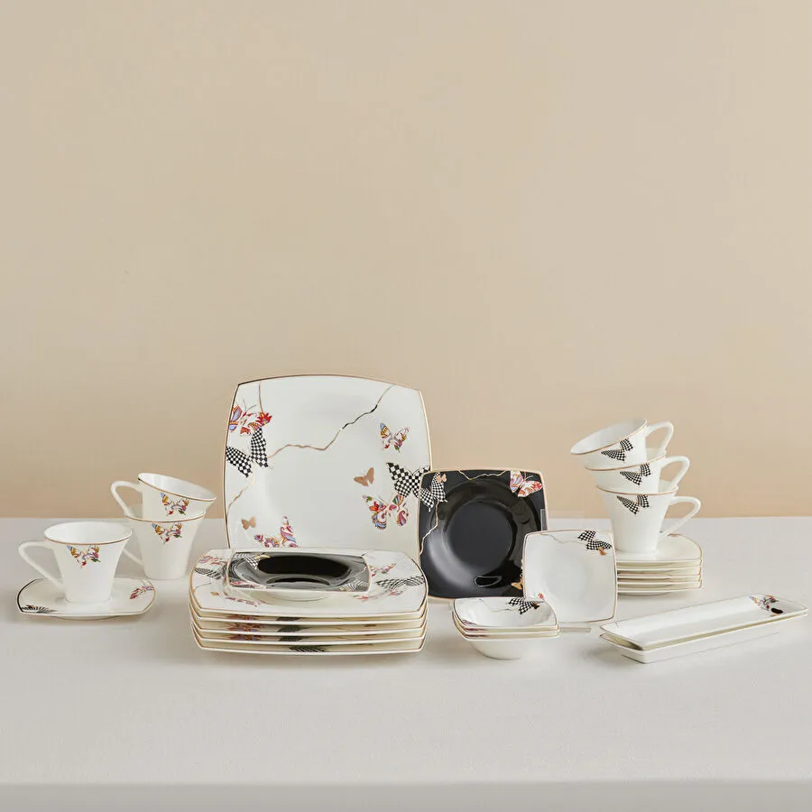 Karaca Fine Pearl Unique 26 Parça 6 Kişilik Kahvaltı Takımı