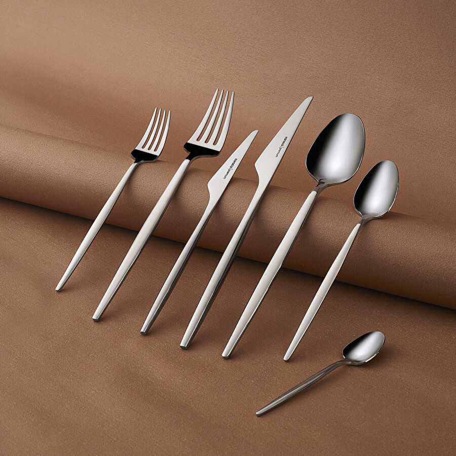 Karaca 316 Premium Moongate Platin 12 Kişilik 84 Parça Çatal Kaşık Bıçak Takımı