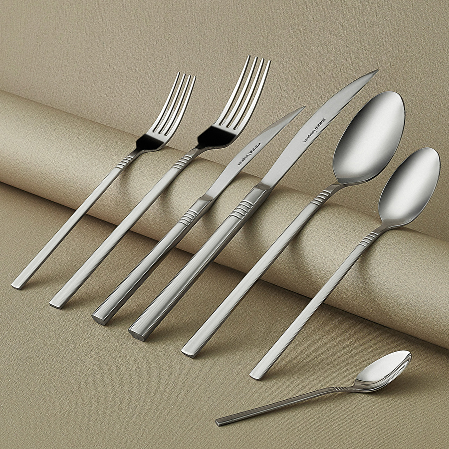 Karaca 316 Elegance Nil Platin 12 Kişilik 84 Parça Çatal Kaşık Bıçak Takımı