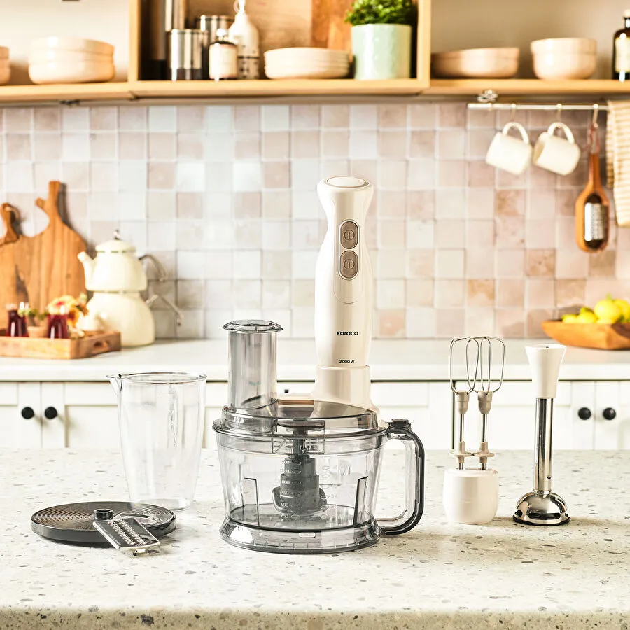 Karaca Pro Multimax 6 in 1 Çok Amaçlı Mutfak Robotu 2000W Iconic Beige