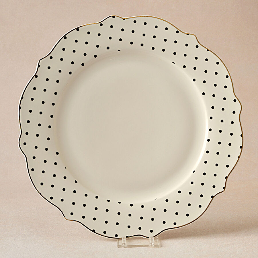 Karaca New Romantic Puantiyeli Servis Tabağı 27 cm Siyah