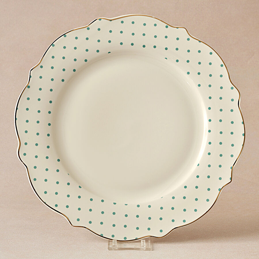 Karaca New Romantic Puantiyeli Servis Tabağı 27 cm Yeşil 