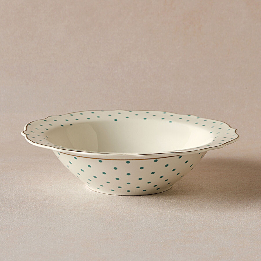 Karaca New Romantic Puantiyeli Kase 17 cm Yeşil