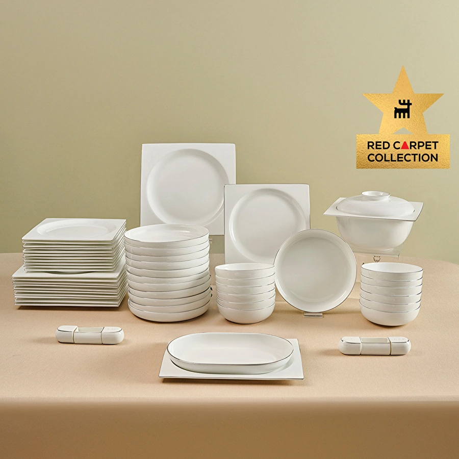 Karaca Red Carpet Collection Fine Pearl Extra Nish 58 Parça 12 Kişilik Yemek Takımı Platin