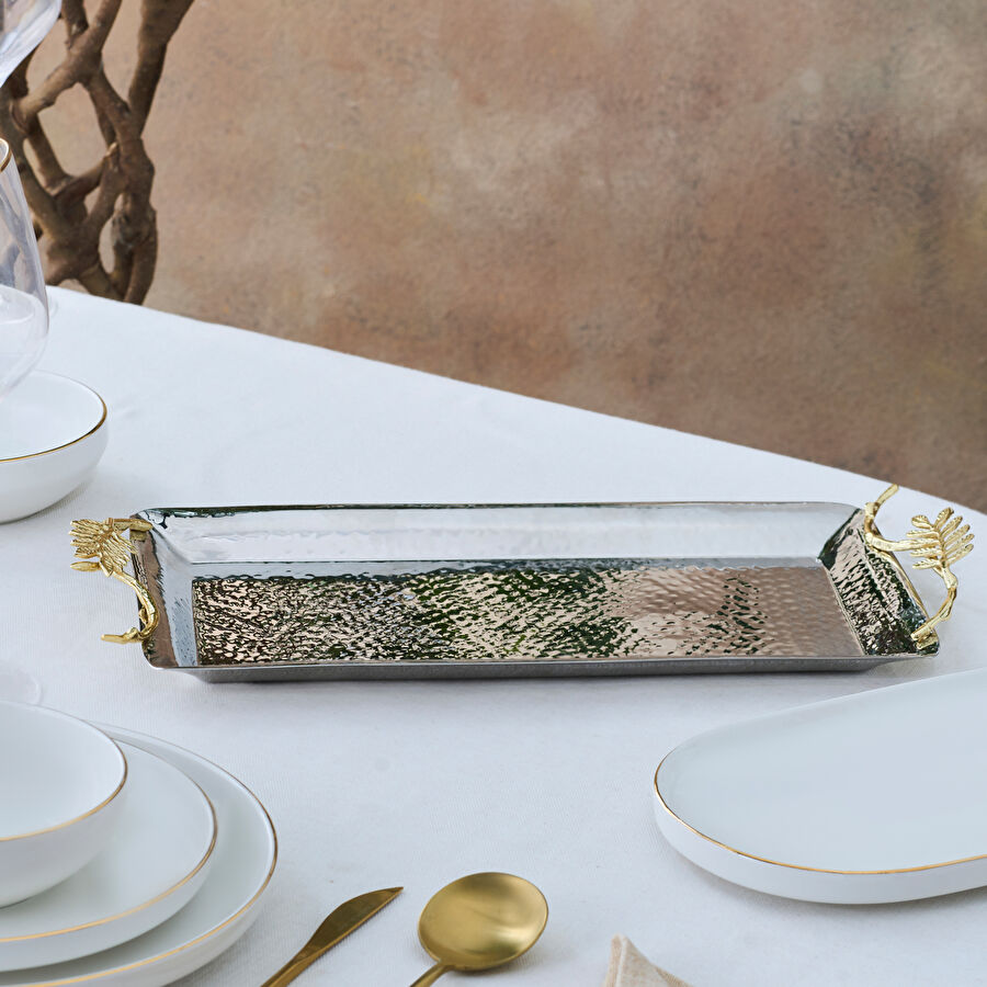 Karaca Home New Year Yılbaşı Carmenta Dekoratif Tepsi 44x19 cm