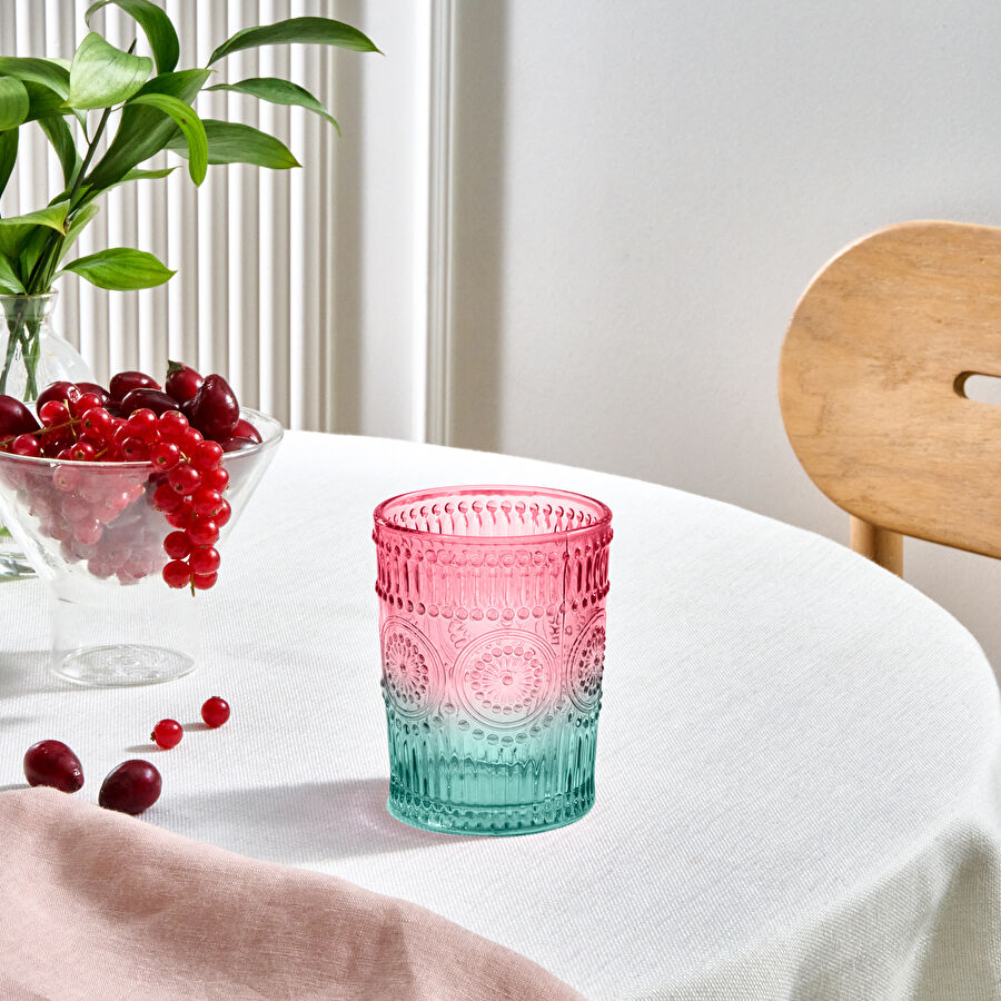 Karaca Sunflower Su Bardağı 250 Ml Kırmızı Yeşil