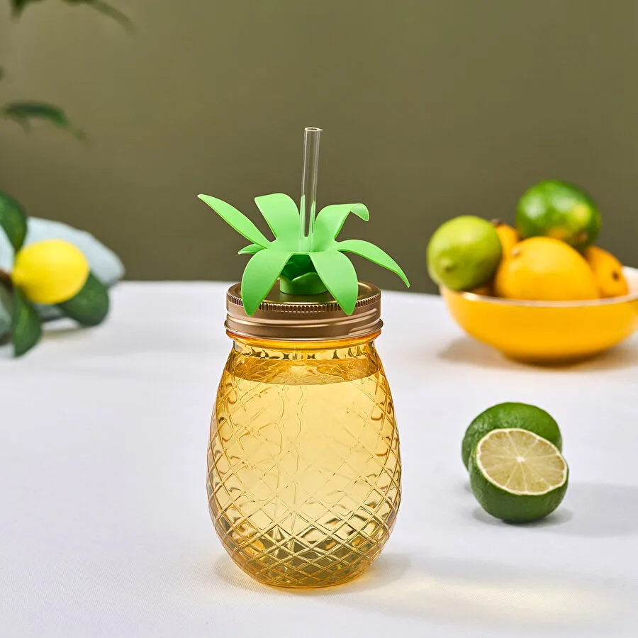 Karaca Ananas Transparent Pipetli Su Şişesi 550 Ml
