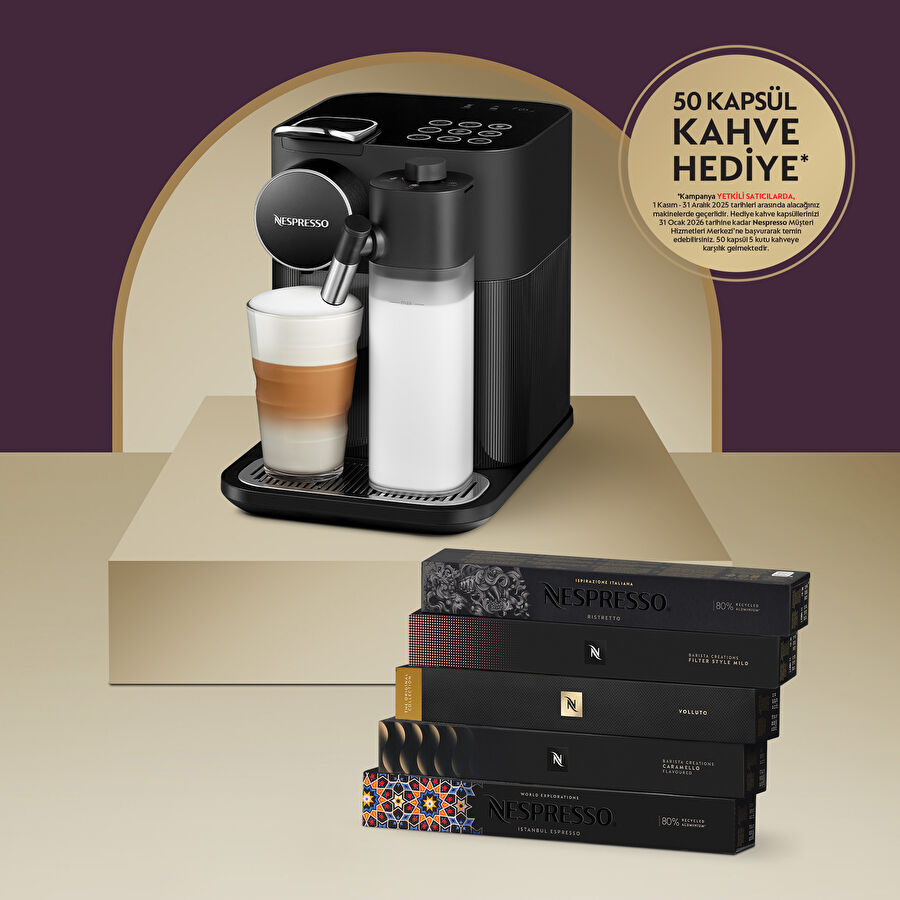 Nespresso F541 Gran Latissima Süt Çözümlü Kahve Makinesi, Siyah