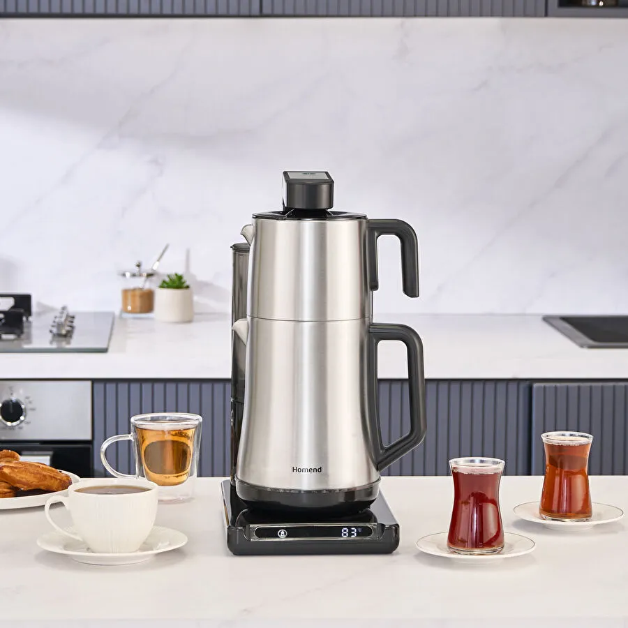 Homend Smart Royaltea Plus 1781H 2 in 1 Wifi Otomatik Çay ve Türk Kahve Makinesi Inox