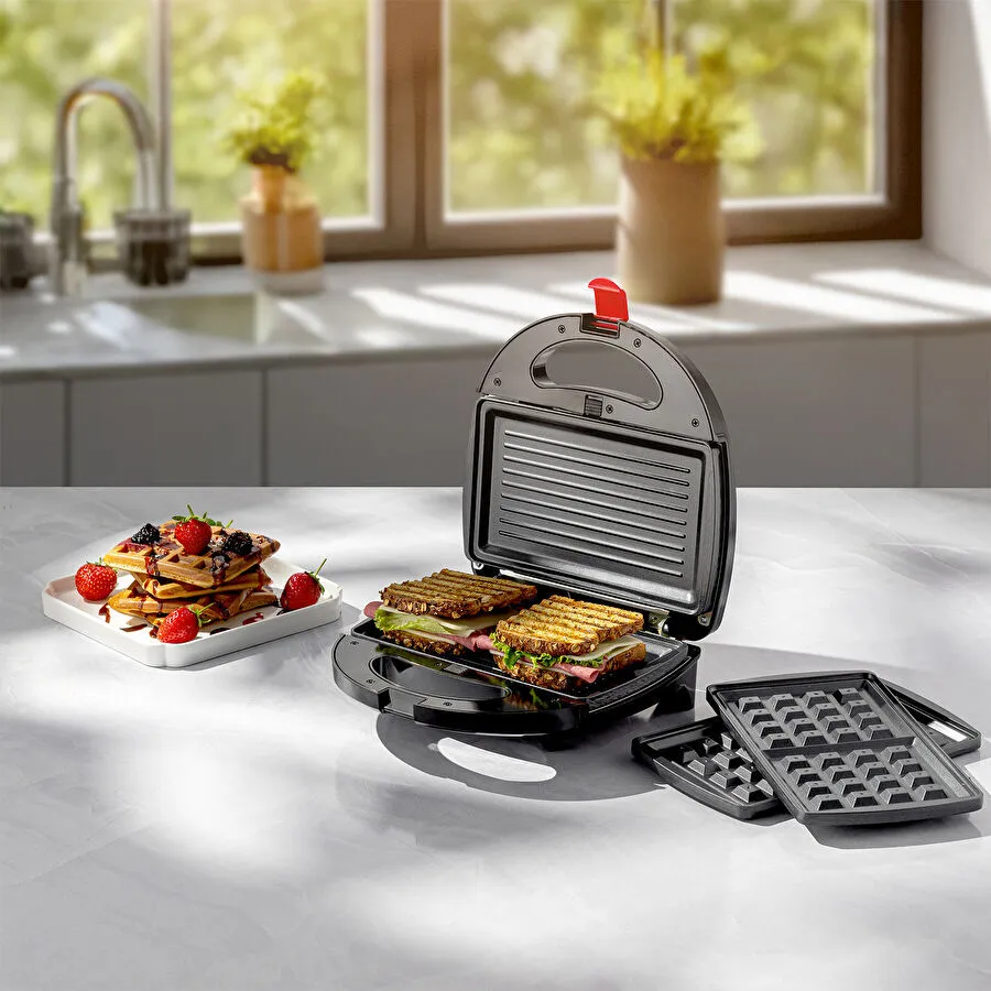 Homend Toastbuster 1325H Çıkarılabilir Tost Plakalı Waffle Makinesi