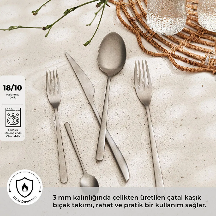 Emsan Bello Vintage 30 Parça 6 Kişilik Çatal Kaşık Bıçak Takımı