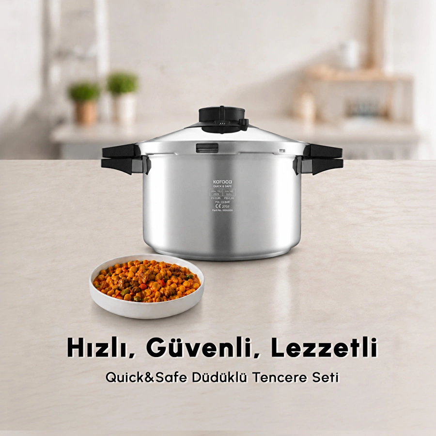 Karaca Quick And Safe İndüksiyon Tabanlı Düdüklü Tencere 7 Lt