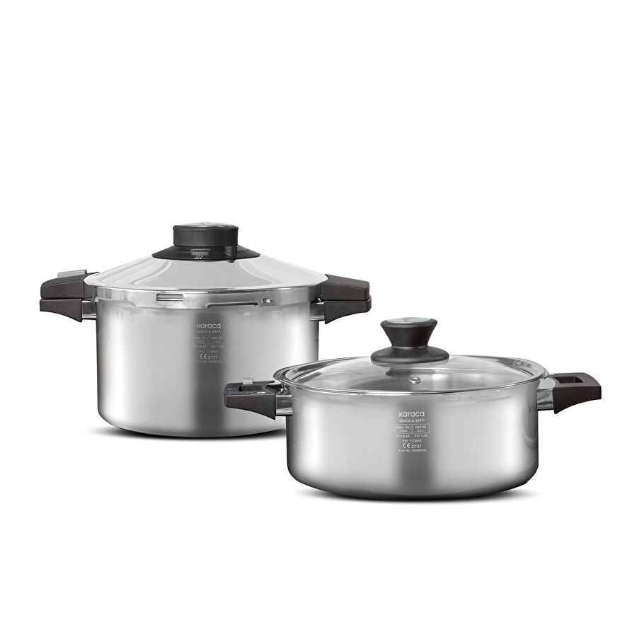 Karaca Quick and Safe İndüksiyon Tabanlı Düdüklü Tencere Seti 6+8 Lt
