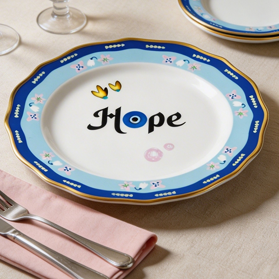 Baci Milano Mamma Mia Hope Yazılı Pasta Tabağı 16 cm