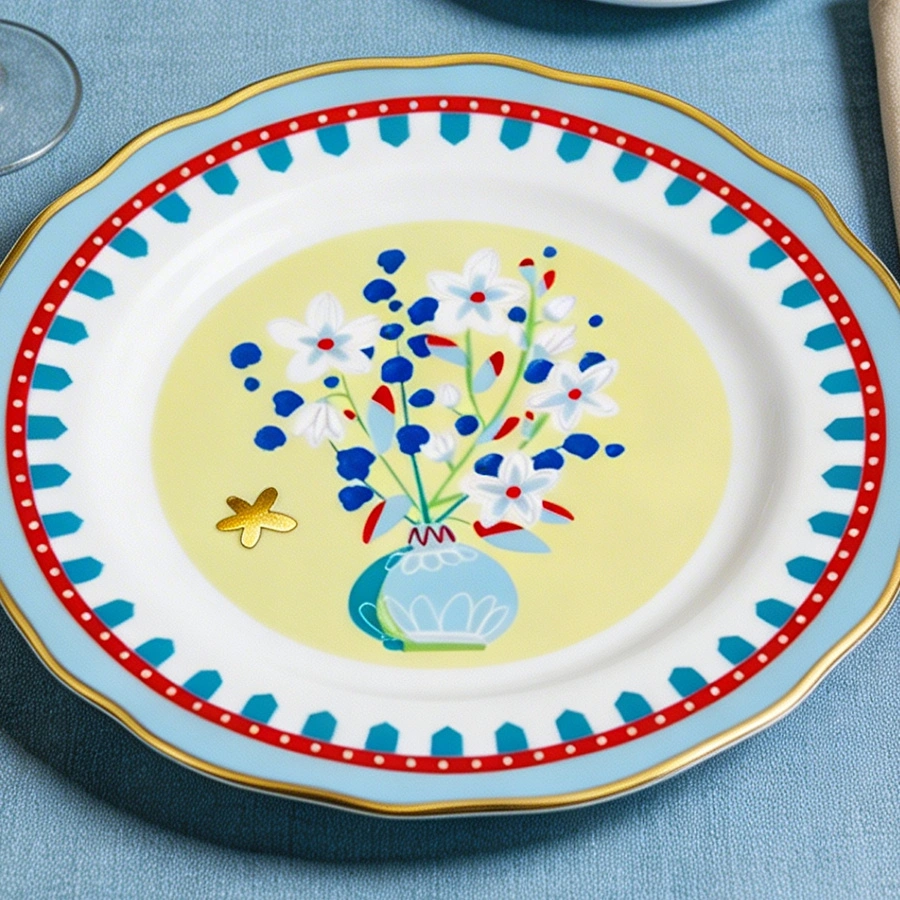 Baci Milano Mamma Mia Vazo Desenli Pasta Tabağı 16 cm