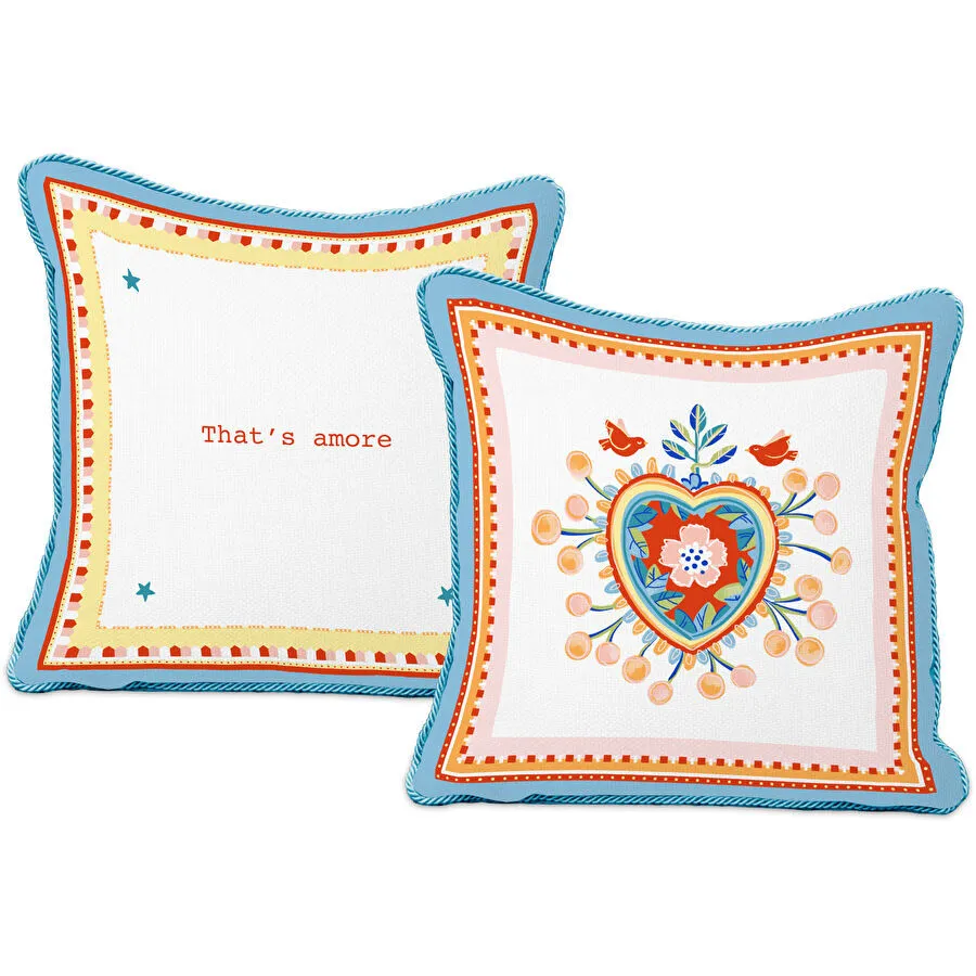 BACI MILANO MAMMA MIA HEART YASTIK COTTON 45X45 CM
