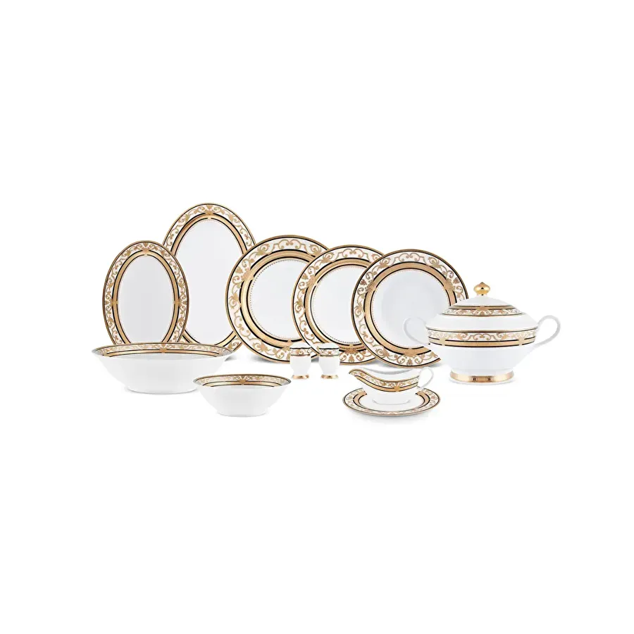 Weimar Carla Of Bavaria 12 Kişilik 63 Parça Yemek Takımı Siyah