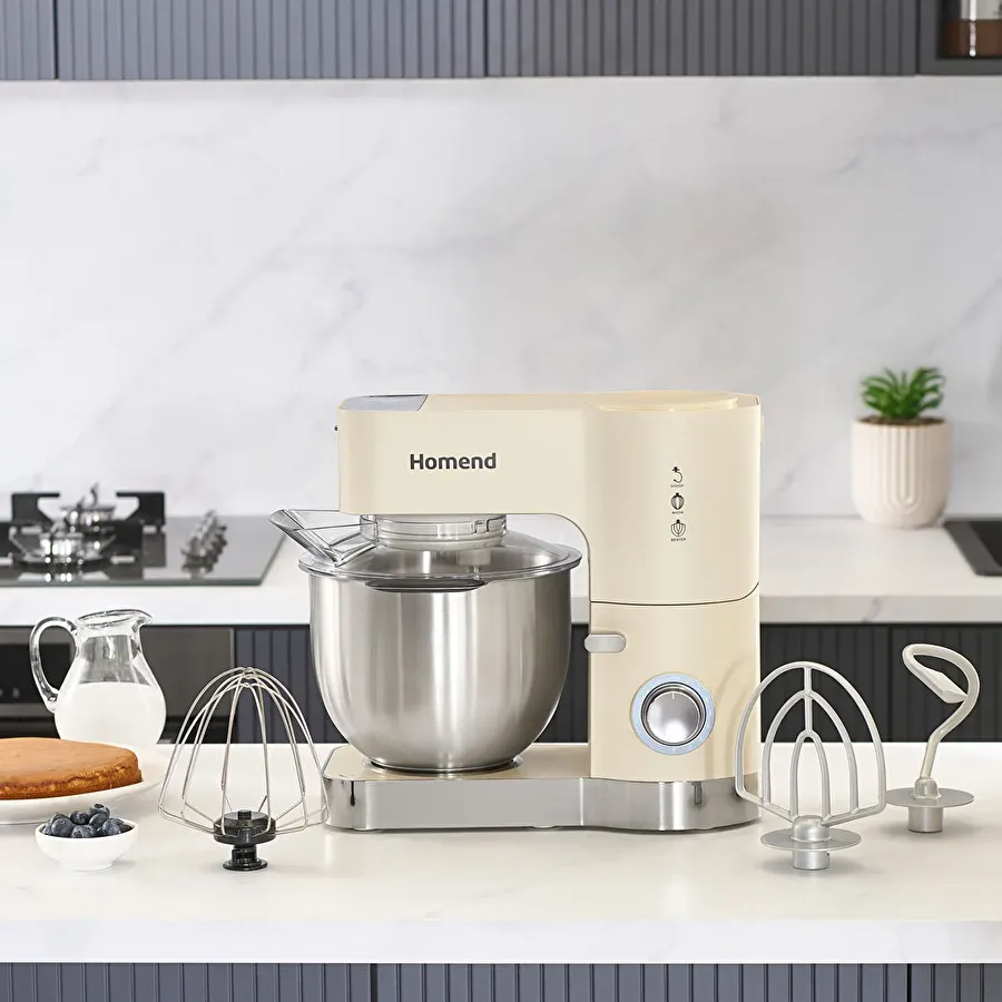 Homend Artfood 3025h Hamur Yoğurma Makinesi Krem 1200W 5,5L