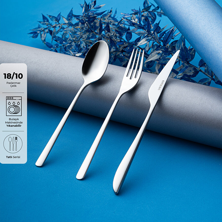 Emsan Bello 18 Parça 6 Kişilik Tatlı Çatal Kaşık Bıçak Takımı