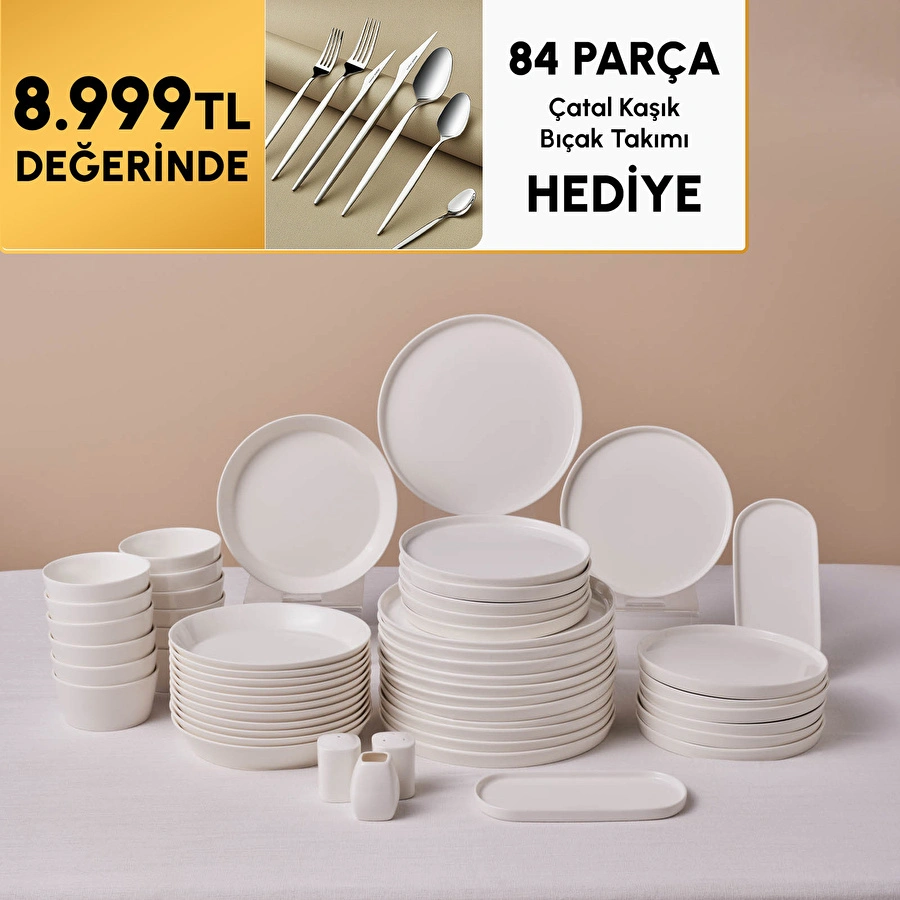 Karaca Stream Bone Bomo 53 Parça 12 Kişilik Yemek Takımı
